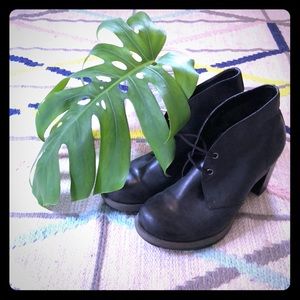 Dr. Martens high heeled lace up booties